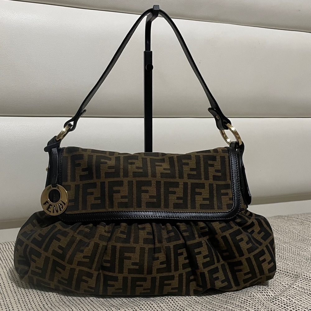 Fendi Zucca Canvas Shoulder Bag